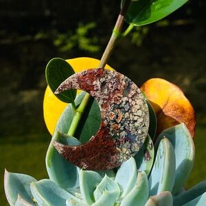 Moss Agate Moon Cabochon